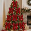 10Pcs DIY Xmas Tree Bows Solid Color Giant Ribbon Bowknot  Happy New Year Decoration