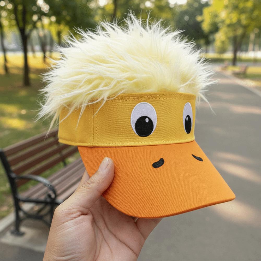 Breathable Embroidered Baseball Cap Soft Top Duck Tongue Cap Duckling Decorated Wig Cap Party Gift