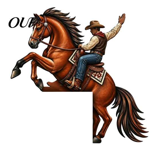 Rustic Home Ornaments Western Horse Wooden Door Topper Decor, 2D Printed Frame Decorative Corner Sign Ornament, Top Shelf Decoration for Farmhouse