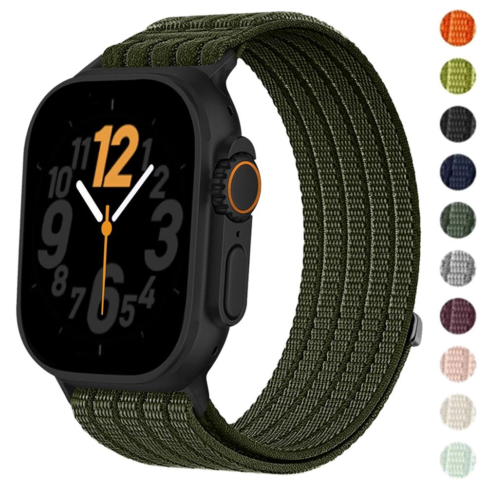 Плетеная нейлоновая ремешок для Apple Watch Band Ultra 3 2 49 мм 45 мм 42 мм Браслет Iwatch Серии 11 10 9 8 7 6 SE 5 4 38 46 41 мм 44 мм 40 мм