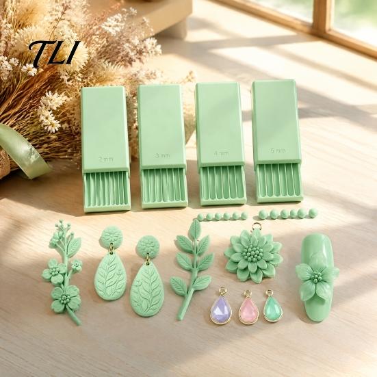 Mini Clay Mold 4Pcs/Set Gel Ball Makers, Polymer Rollers, 2mm 3mm 4mm 5mm Crafting Equipment Sphere Shaper Nail Art Bead Rollers for 3D Flowers,