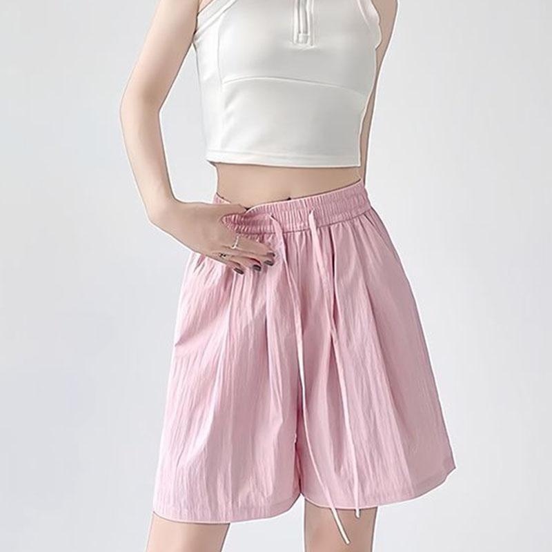 Летние повседневные брюки прямого покроя с высокой талией и широкими штанинами