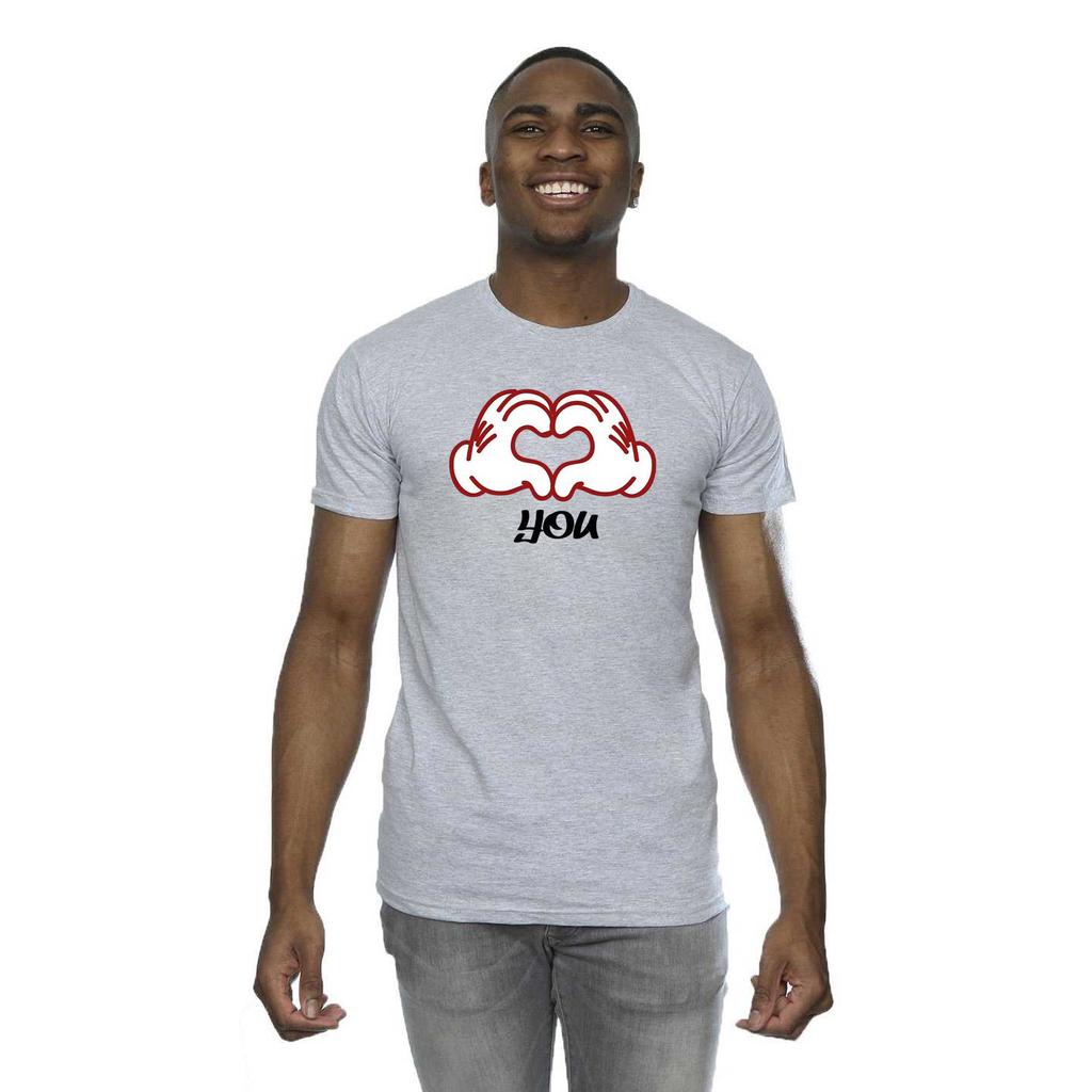 Disney Mens Mickey Mouse Love You Hands T-Shirt