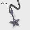 Trendy European & American Hip-Hop Star Pendant Necklace with Rotating Diamonds