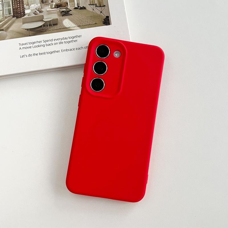 Candy Color Soft Liquid Silicone Case for Samsung S24 Ultra S23 S22 Plus Shockproof Square Slim Lens Protection Phone Cover Coque