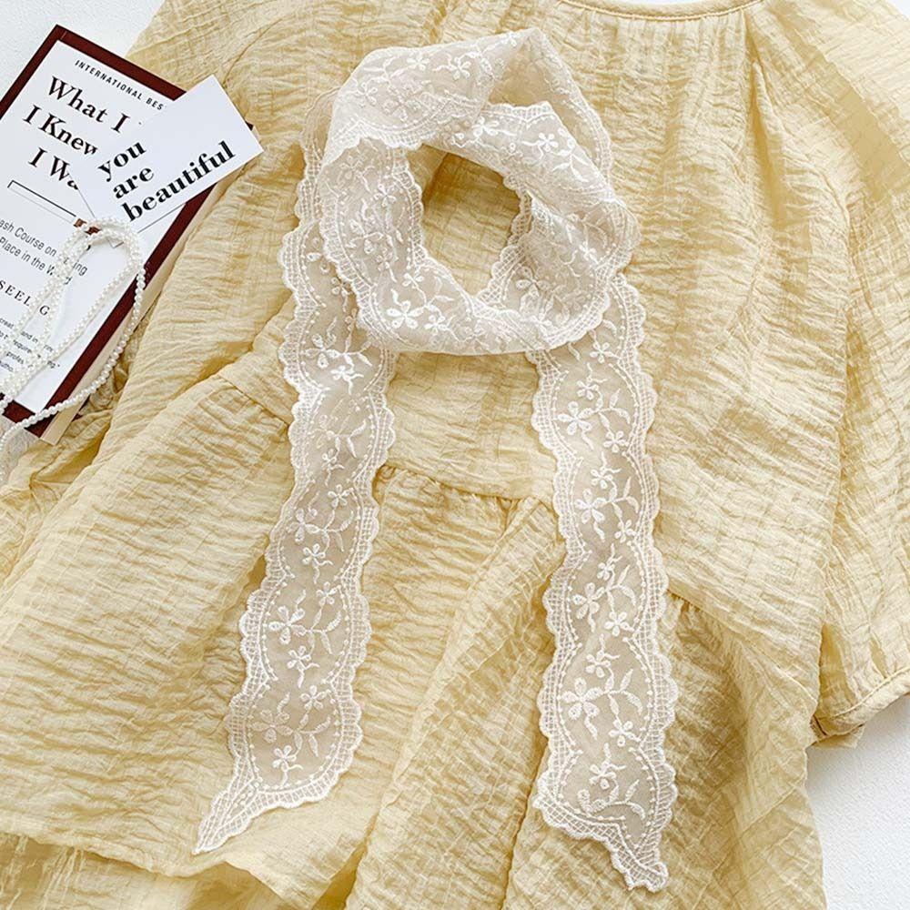 Elegant Lace Scarf Floral Neckerchief Summer Headband  for Women