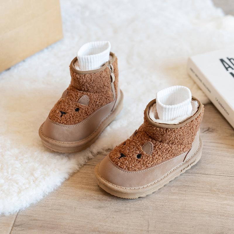 Милые ботиночки для девочек, зимние модные универсальные ботильоны, простая удобная детская обувь, модные классические зимние ботинки, теплая обувь для девочек с рисунком