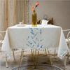 Embroidery Anglicanum Tassel Tablecloth Cotton Linen Dust Proof Table Cover For Kitchen Dining Room Home Party Tabletop Decor