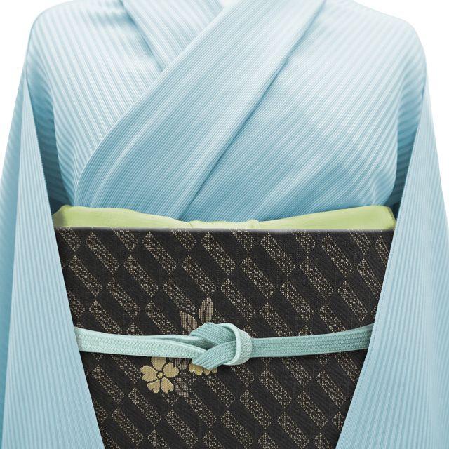 Used [New and used item] Great value!Fukuro Obi Saito Sansai Unused Pure Silk Nishijin Black Flower Gold Thread Semi-formal Casual High Quality Good