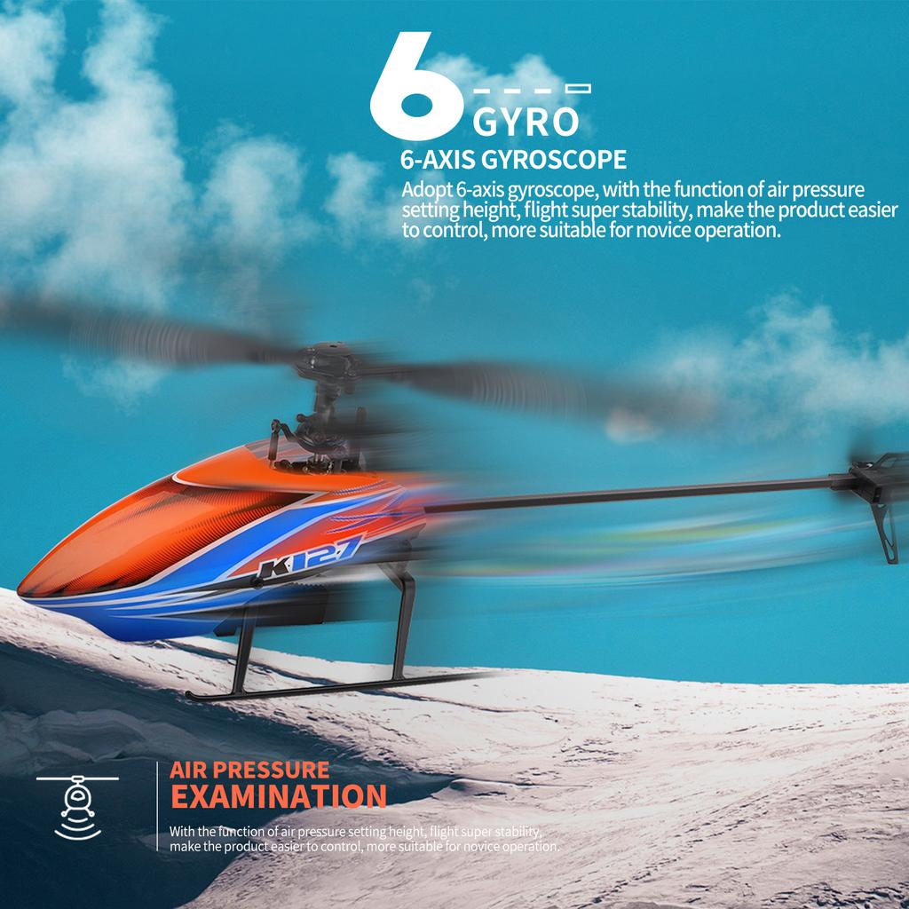WLtoys XKS K127 RC Helicopter Remote Control Helicopter for Beginners 6-axis Gyro Single Blade RC