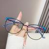 Трендовые очки с плоскими линзами «кошачий глаз», оптические очки с защитой от синего света, универсальные очки для женщин
