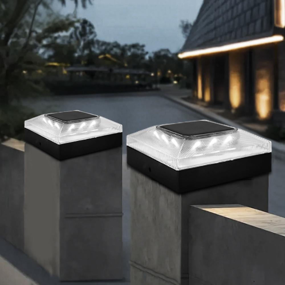 Solar Post Cap Light Outdoor 4x4 Fence Post Solar Light IP65 Waterproof With 3 Modes Solar Powered Deck Fence Cap Light