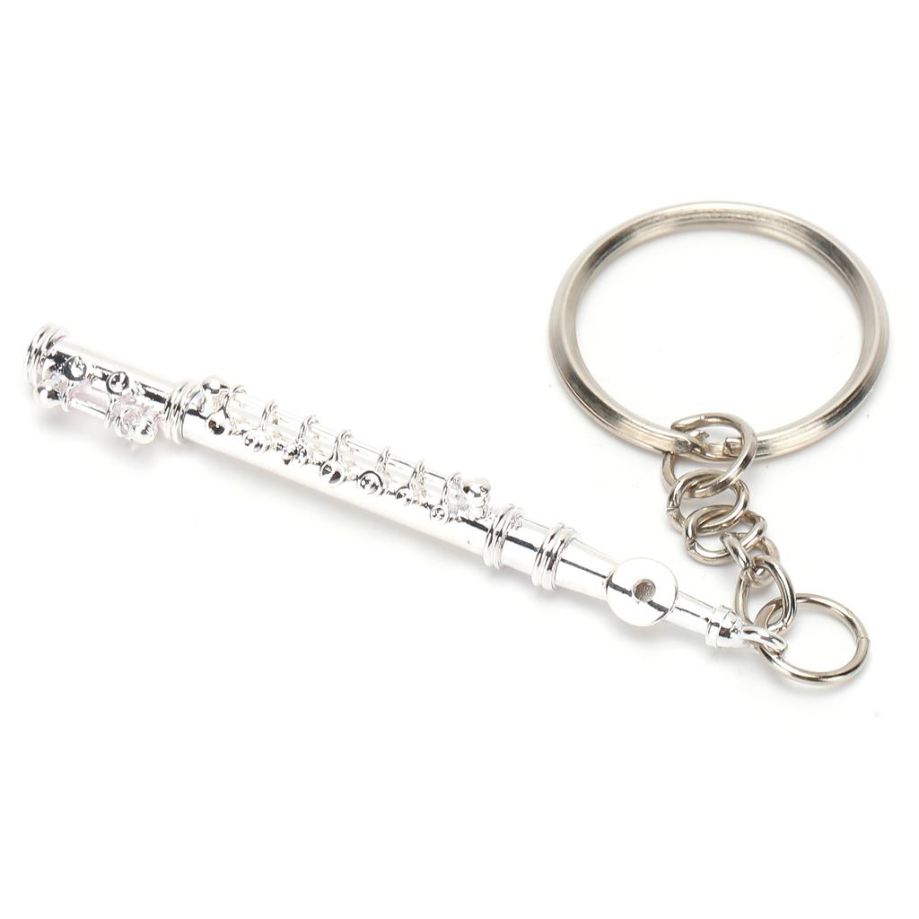 Флейта брелок металлический брелок подарок украшение музыкальный инструмент орнамент серебро