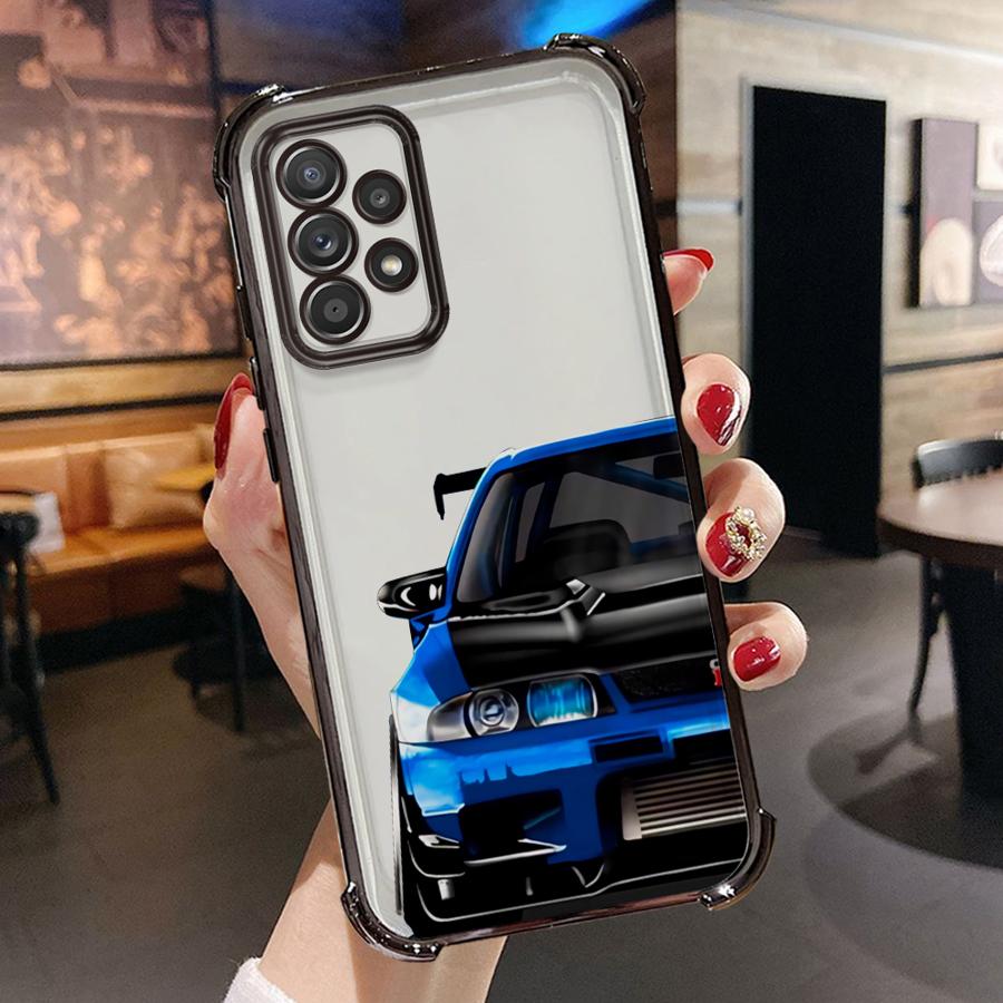 Phone Case for Samsung Galaxy A35 A36 A24 A33 A52 A17 A26 A13 A21s A16 A15 A25 Clear Cover Japanese JDM Drift Car