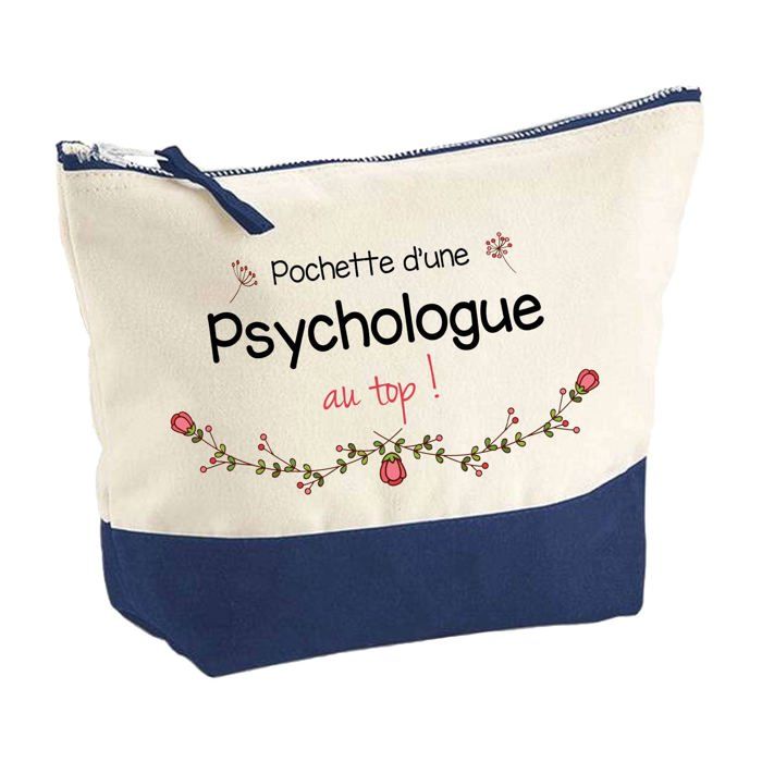 Trousse de maquillage - PLANETEE - Psychologue au Top - Grand format - Coton - Impression HD - Fabriquée en France