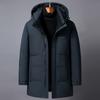 Winter Puffer Jacket Men  New Plus Size Middle Aged Men's Feather Coats Hooded Thick Warm 90% White Duck Down Parkas