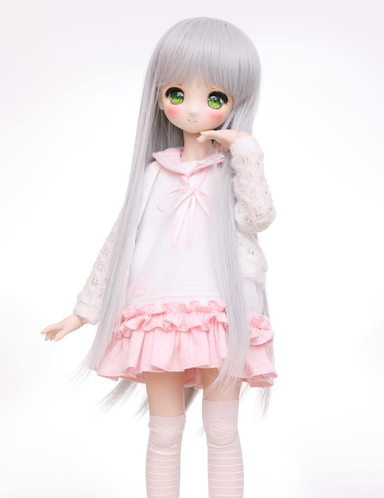 Linfairy 8-9 Inch 1/3 Size Doll Wig, Figure, BJD Long Wig (Silver)