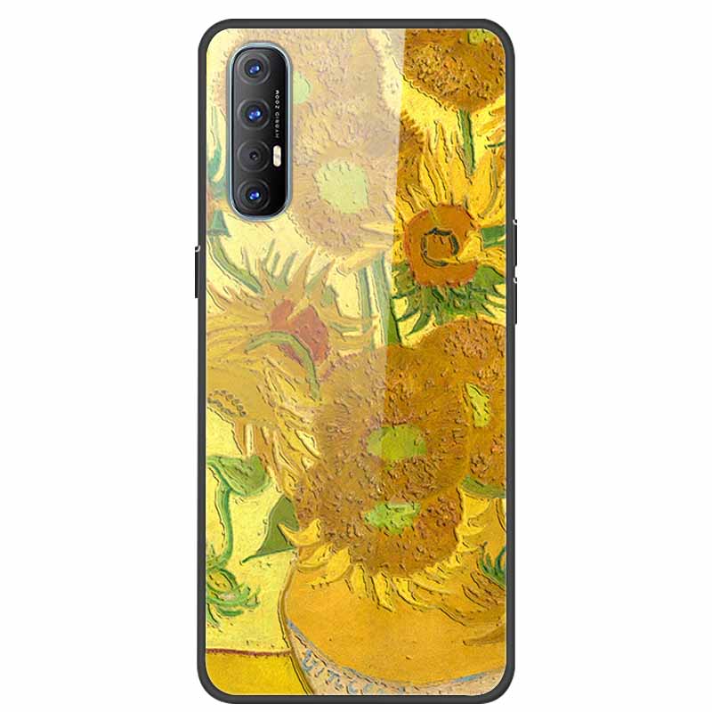 Tempered Glass Case For Oppo Reno 3 Pro 5G Case 6.5" Hard Phone Back Cover Soft Bumper For Oppo Reno3 Pro Case Funda Para PCRM00