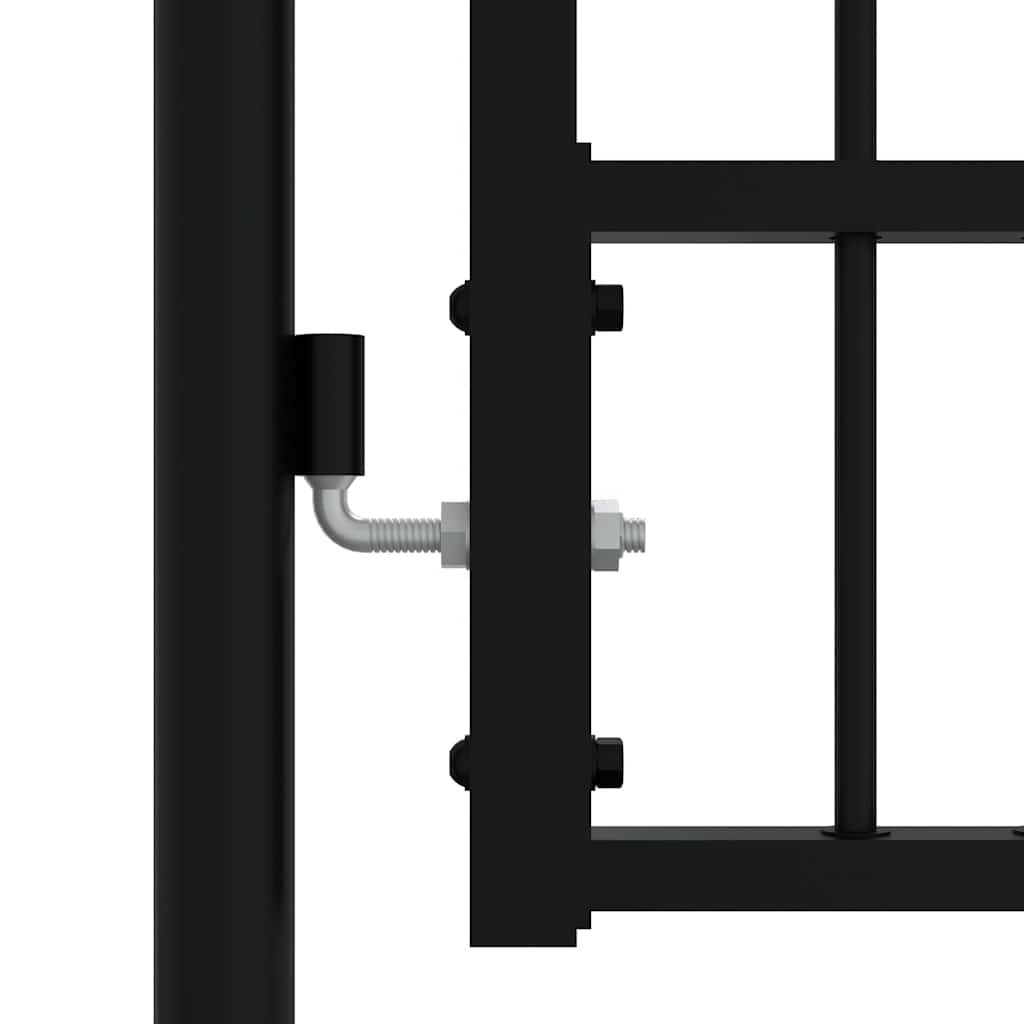 Garden Gate KAMPEN with Spear Tip Black 302 x 150 cm Steel
