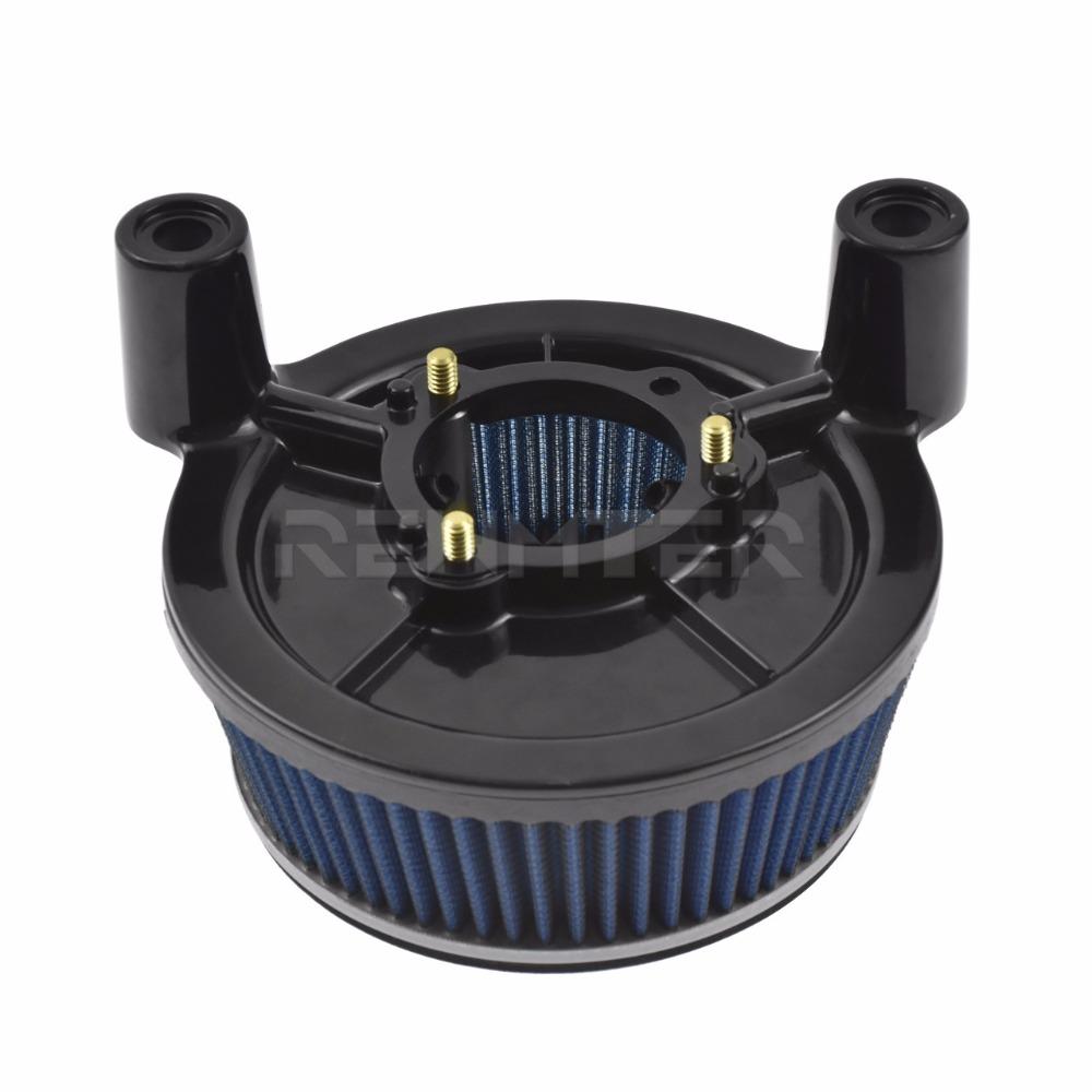 Motorcycle Air Filter System Blue Cleaner Aluminum For Harley Dyna 2000-2017 Softail 2000-2013 2014-2015 Touring 2000-2007
