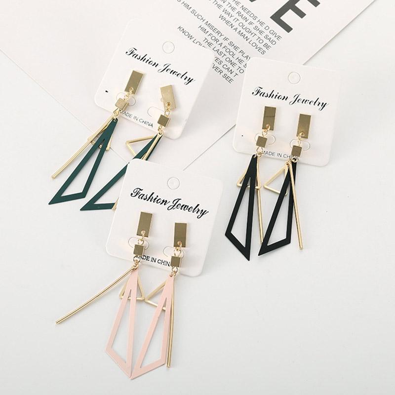 Женские висячие серьги с геометрическими треугольными кисточками и кисточками