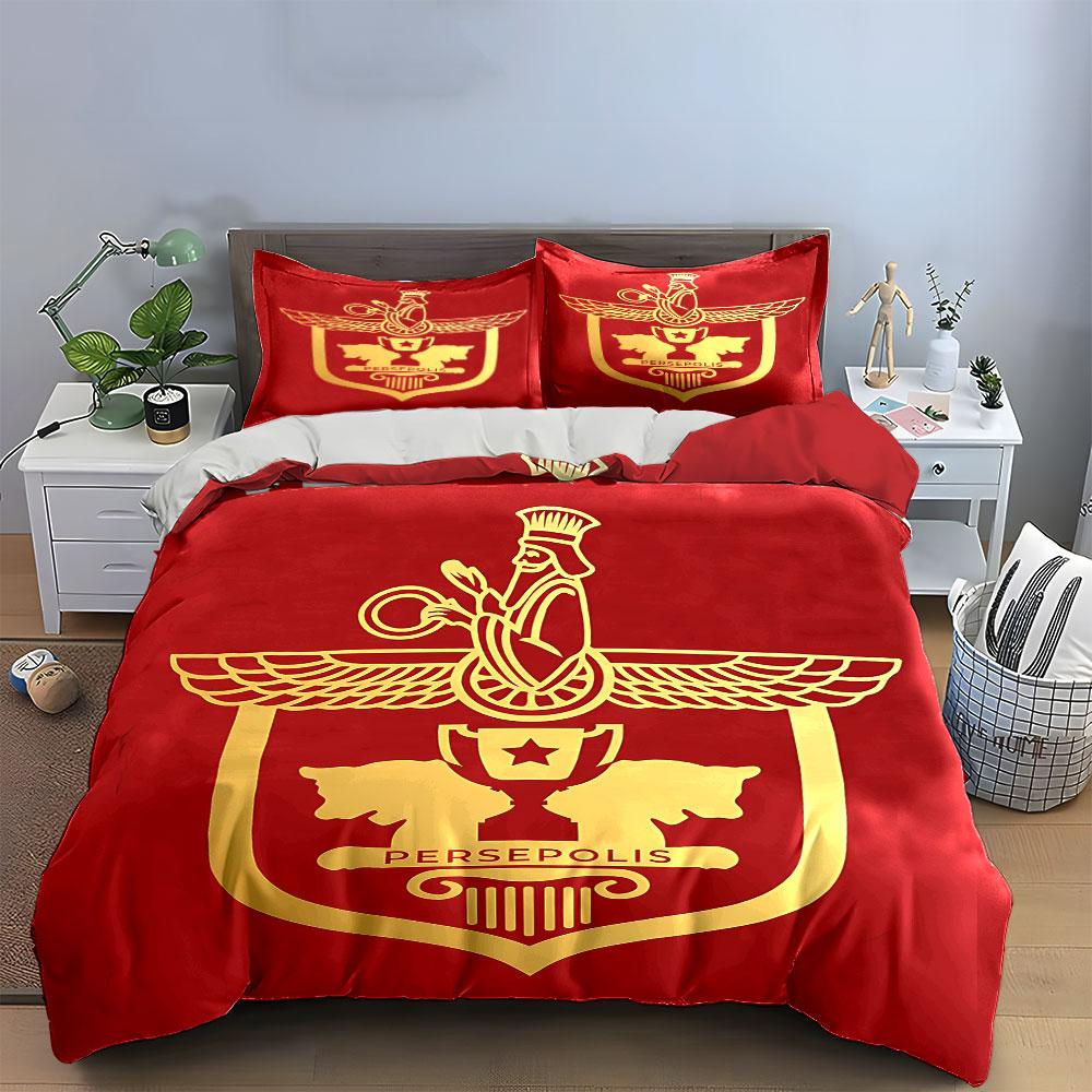 Red Persepolis Logo Bedding Set Bedding Duvet Cover Set Duvet Cover Pillowcases (1 * Duvet Cover 2 * Pillowcases, without duvet insert)