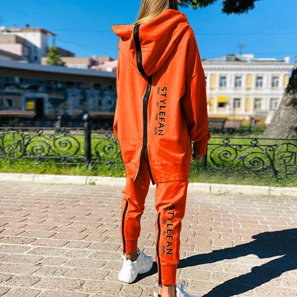 Модный женский спортивный свитер для отдыха, брюки, утолщенный свободный костюм с принтом