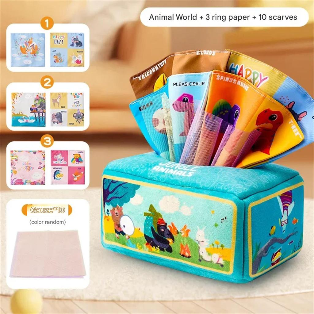 Baby Draw Paper Towel Tearing Tissue Box Baby Puzzle Early Education Children Cloth Educational Learning Toys