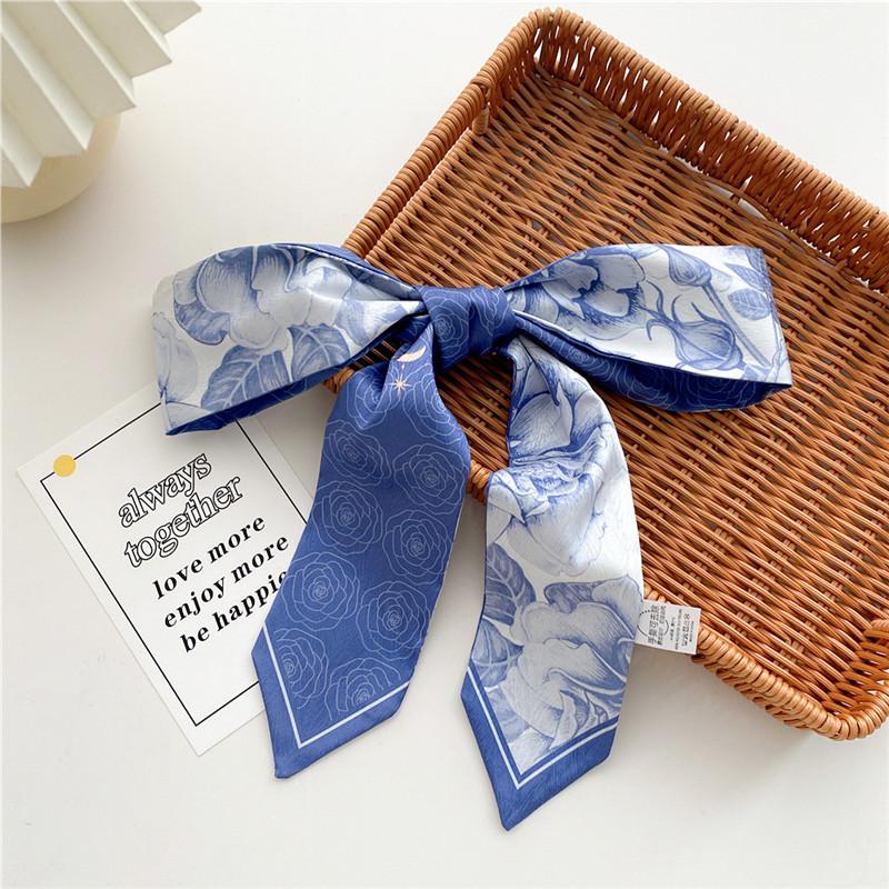 Thin Narrow Long Scarf Spring Autumn Bag Waist Belt Ribbon Hair Tie Scrunchies Headband Scarves Neck Wraps Neckerchief Headscarf