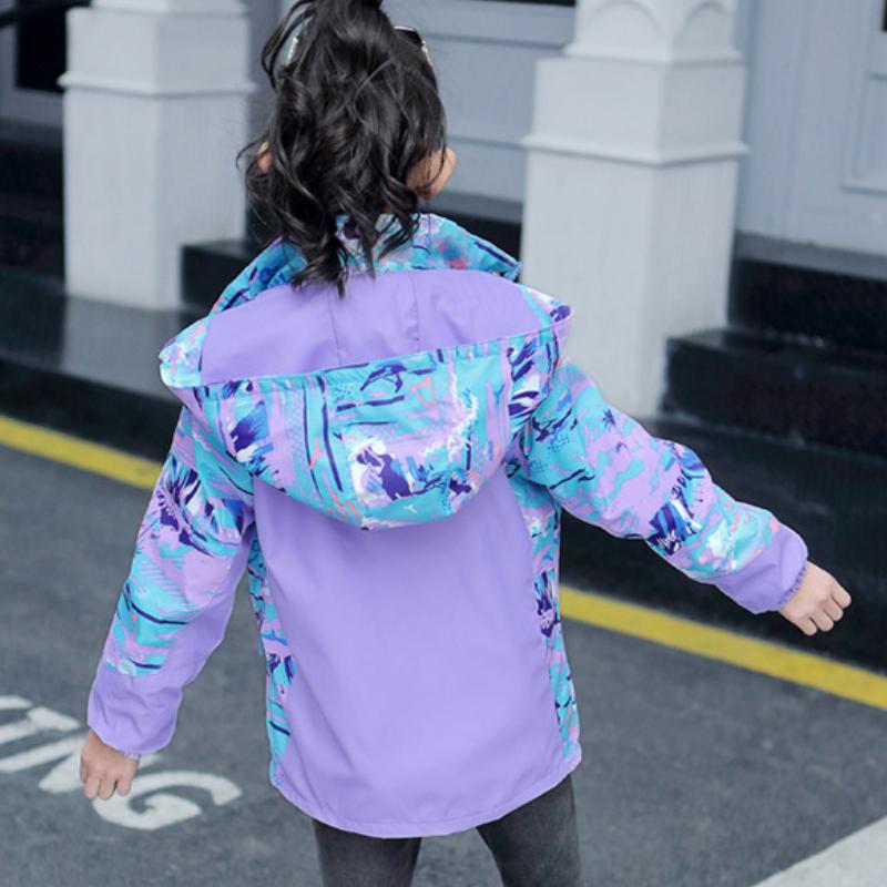 Children's Jackets Girls Autumn and Winter Outdoor Three-in-one Detachable Windproof Jackets Big Children's Clothing Tops