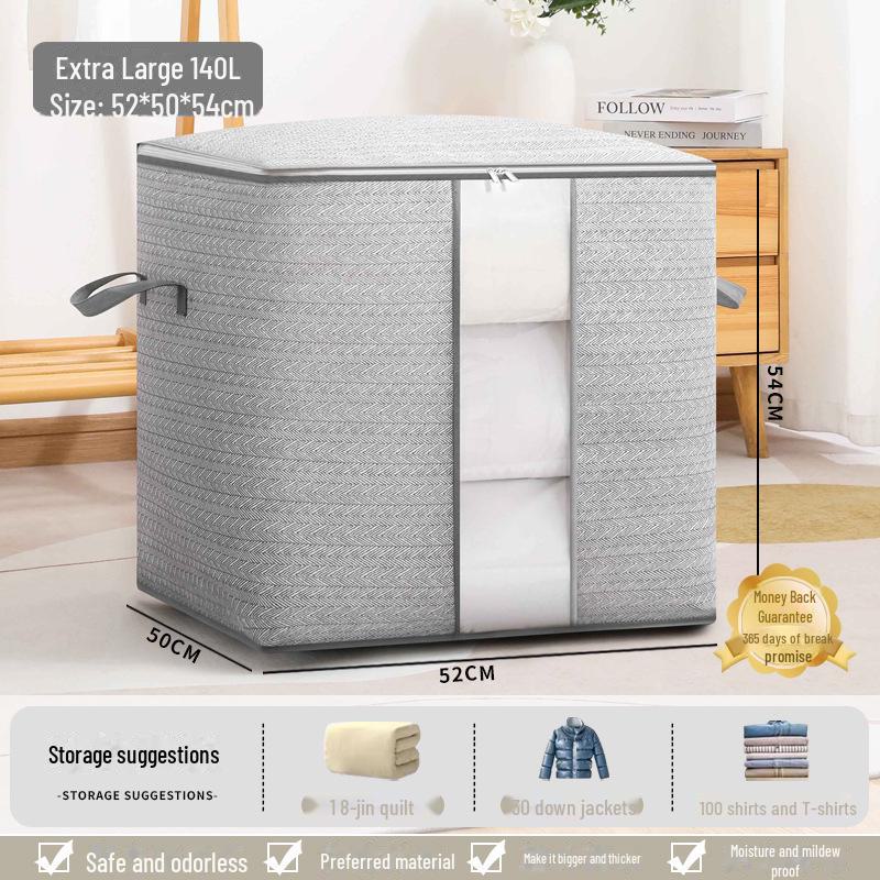 Большая вместительная сумка с застежкой-молнией и окном для хранения одежды и одеял