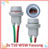 2X T10 Socket W5W Adapter Soft Rubber Light Lamp Holder Car Accessories Male To Female Wire Connector With Cable