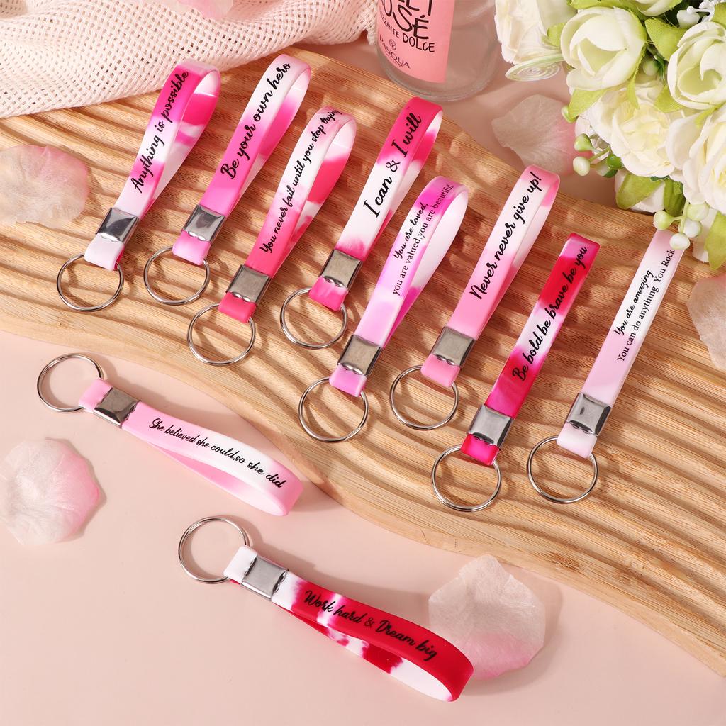 30 шт. Брелок «Спасибо» оптом Подарок сотруднику для поощрения Мотивационный силиконовый брелок Брелки с вдохновляющей цитатой Персонал App