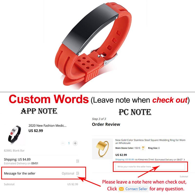 KOtik 2023, новые модные медицинские браслеты с гравировкой, персонализированные силиконовые браслеты из нержавеющей стали для