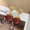 Серьги с красной клубникой, женские высококачественные серьги с листьями, серьги среднего возраста, темпераментные украшения