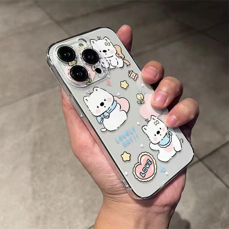 Чехол для iPhone 17 Pro Max с рисунком щенка в форме сердца, мягкий, прозрачный, милый дизайн для женщин