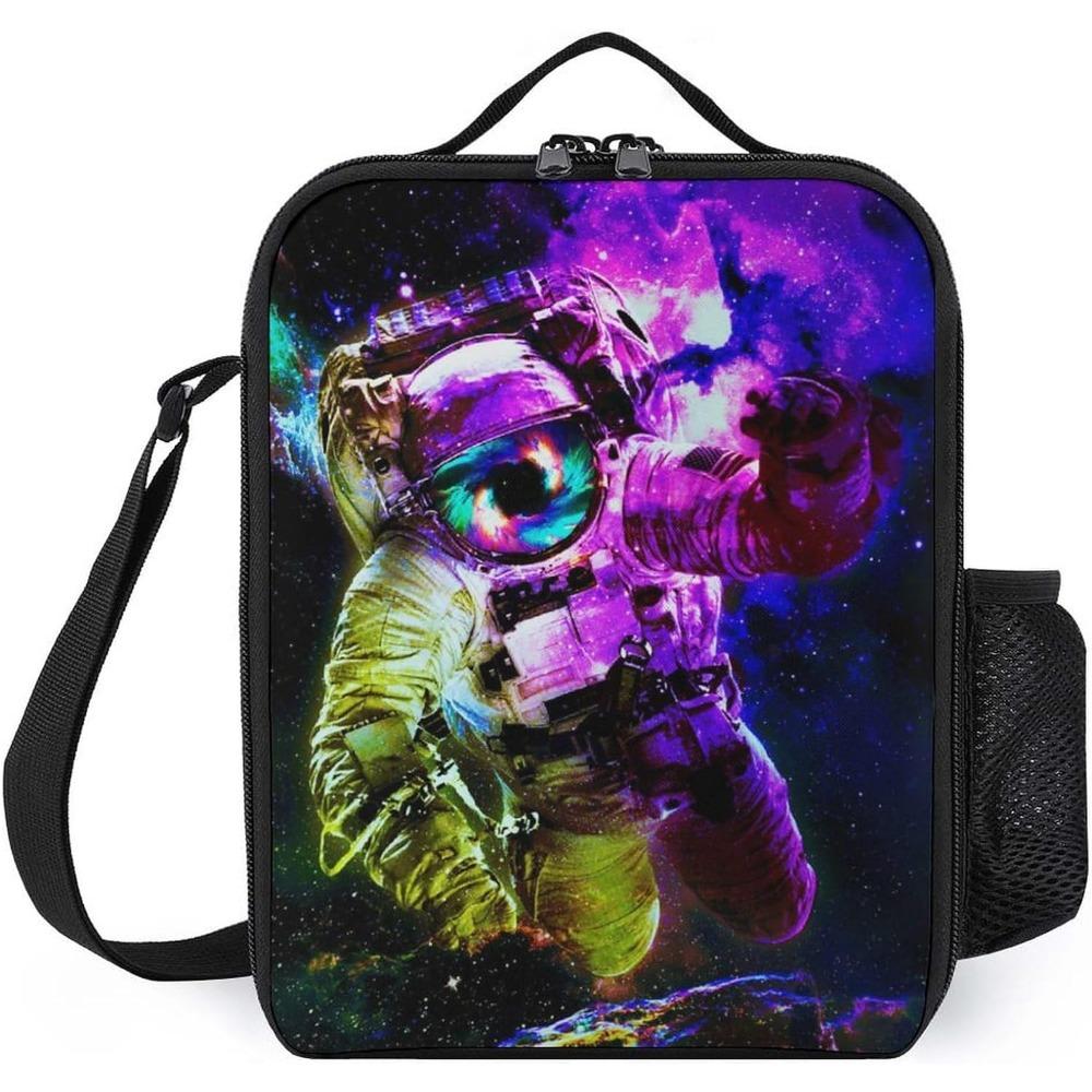 Современный изолированный ланч-бокс с принтом галактики и астронавта, многоразовый и портативный ланч-бокс, пищевой контейнер для детей и школьников, пикников