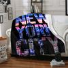 1Pc New York City Skyline Flannel Blanket, Soft And Comfortable, Casual Warm, Camping Travel, Christmas, Halloween Xmas Gift. G1111