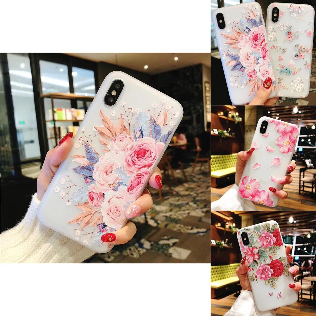 Для 8 iPhone 6s 7 Plus Мягкий Резиновый Ударопрочный Чехол Цветочный Прозрачный Тонкий Чехол