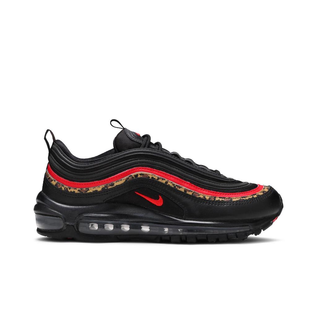 Nike Женские Air Max 97 'Leopard Pack' (женские размеры) Черные / Университетский Красный-Принт Беговые Кроссовки BV6113 001