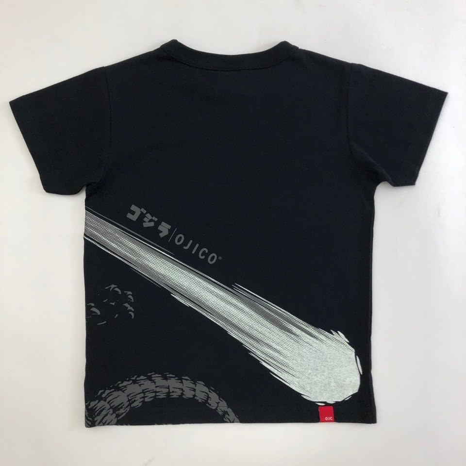 Сделано в Японии Футболка с коротким рукавом Годзилла OJICO Излучающий тепловой луч 8A Унисекс Детская Женская Мужская Черная Футболка Светящаяся в темноте Футболка [Официальная]