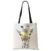 Watercolor Giraffe Deer Print  Tote Bags for Women Casual Handbags Shopping Bag Large Capacity