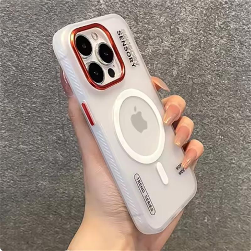 Для Magsafe Magnetic Trendy Armor Case для iPhone 16 ProMax 15 14 13 12 Pro Max Plus Wireless Charge Matte Case Metal Lens Cover