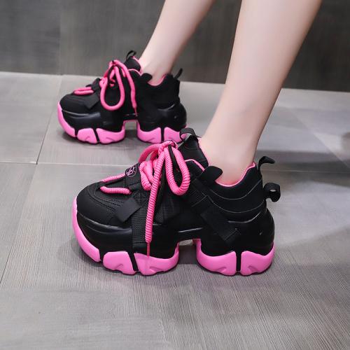 Fashion 2024 New Chunky Sneakers for Women Lace-Up White Vulcanize Shoes Casual Fashion Dad Shoes Platform Comfortable Zapatillas Mujer