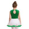 Girls Christmas Dance Dress Sleeveless Keyhole Back Patchwork Bow Sequin Design Leotard Party Costume Santa Theme