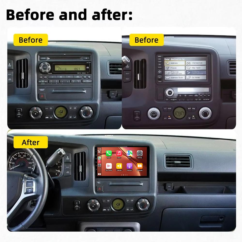 Car Radio Carplay For Honda Ridgeline 2006-2014 Navigation GPS Android Auto Bluetooth Stereo Multimedia Player 2din 4G WiFi