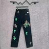 9922 CHROME HEARTS Мужские и женские модные джинсы в американском стиле с тканевыми нашивками, повседневные и модные брюки в стиле хай-стрит