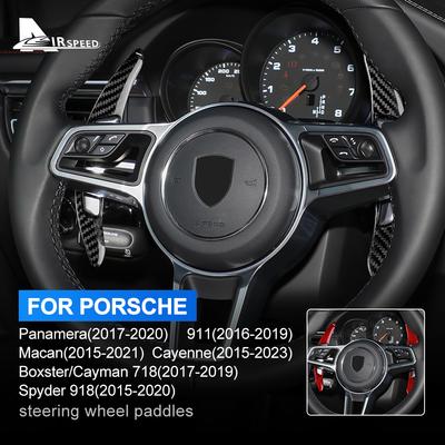 AIRSPEED из углеродного волокна для Porsche Panamera Macan 971 718 911 Cayenne Boxster, аксессуары, подрулевой переключатель на руль автомобиля