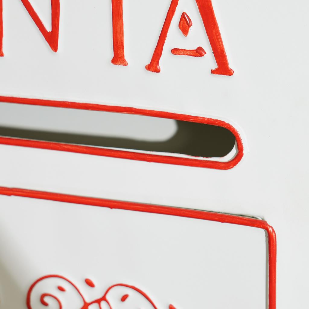 A5 Christmas Letter Postbox - White/Red