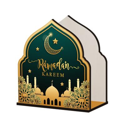 Деревянная коробка для салфеток Eid Mubarak Противоскользящий Декоративный Держатель для салфеток Рамадан Большая вместимость Держатель для бумажных полотенец Настольный декор